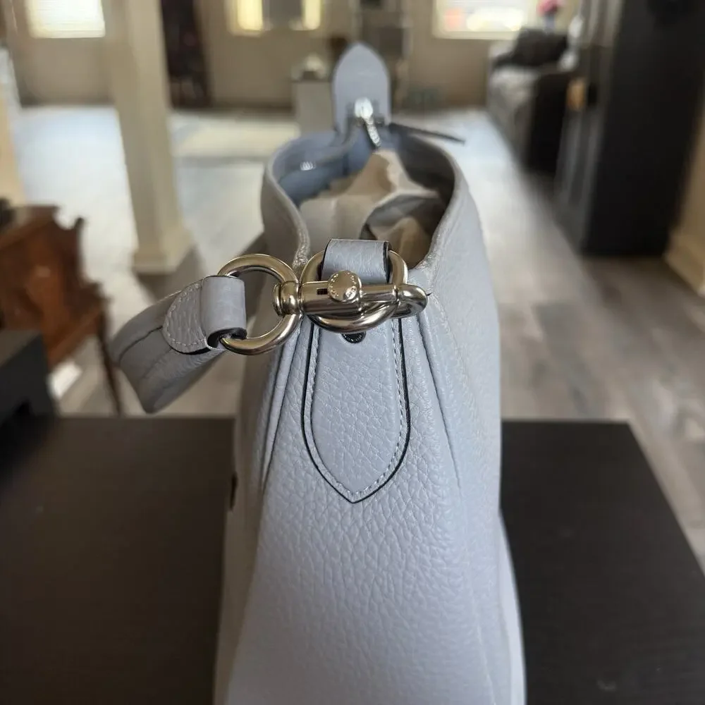COACH Cary Shoulder Bag Blue Grey CC435 Leather